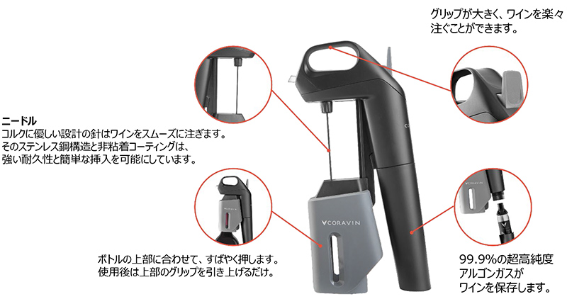 コルク栓を抜かずにワインを注げる「Coravin(コラヴァン)」からiPhone